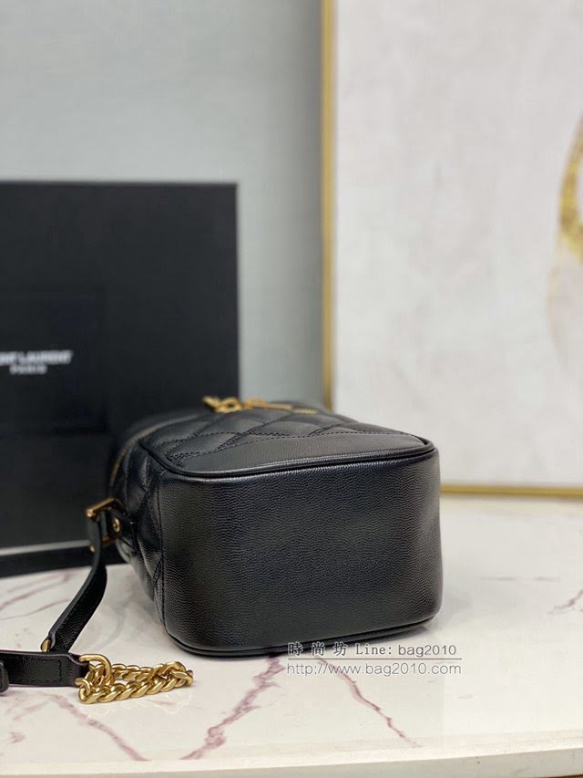 YSL爆款女士包包 聖羅蘭經典款VANITY方形絎縫粒面壓印手袋 YSL環繞式拉鏈化妝包 649779  jjh1118
